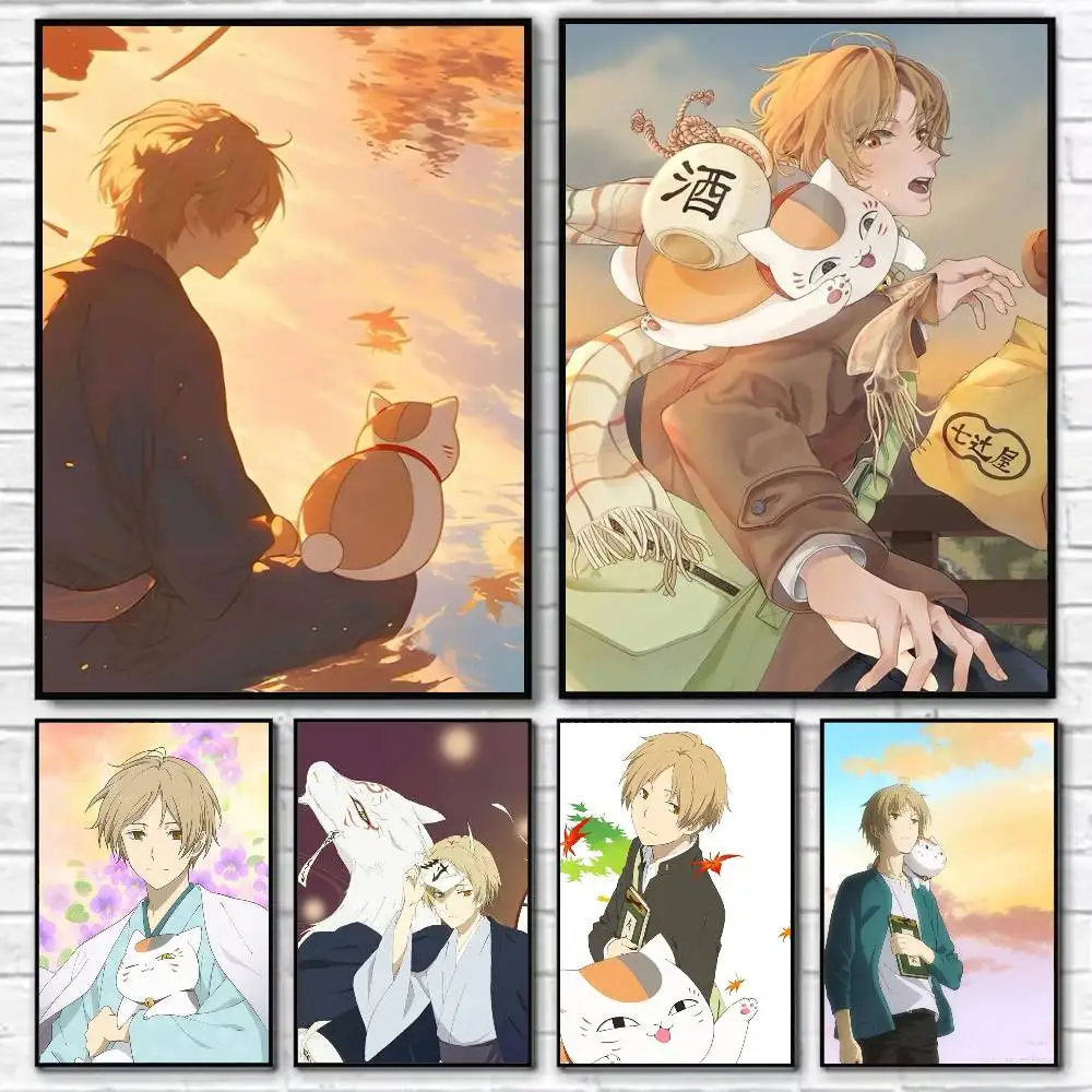 

Healing Anime Natsumes Book of Friends Poster Self-adhesive Art Waterproof Paper Sticker Coffee House Bar Room Wall Decor