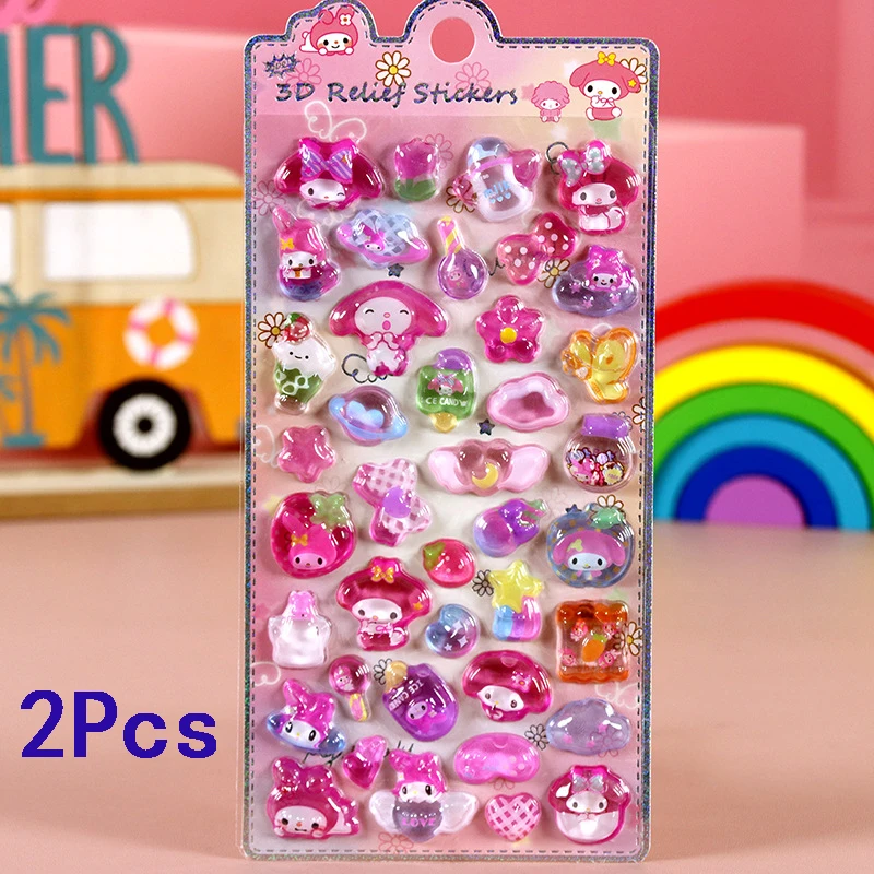 

4pcs Solid Kitty Cat Sticker Drop Glue Acrylic Relief Sticker Solid Fun Fairy Diy Decoration Mobile Phone Case Decoration Gifts