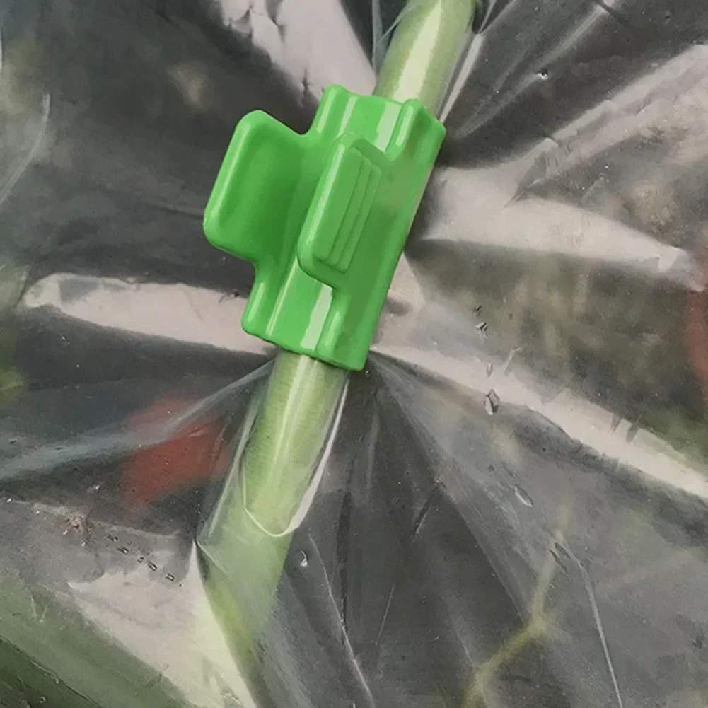 50pcs Greenhouse Clamps Film Row Cover Netting Tunnel Hoop Clips For 11/16mm Plant Gardening Plastic Clips Garden Accessories