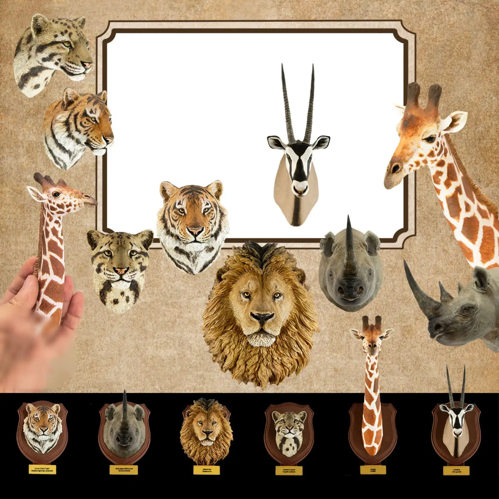 

ANIMAL HEAVENLY BODY Studio Encyclopedia Of Animals No.2 Series Tiger Rhinoceros Clouded Leopard Giraffe Gemsbok Decoration