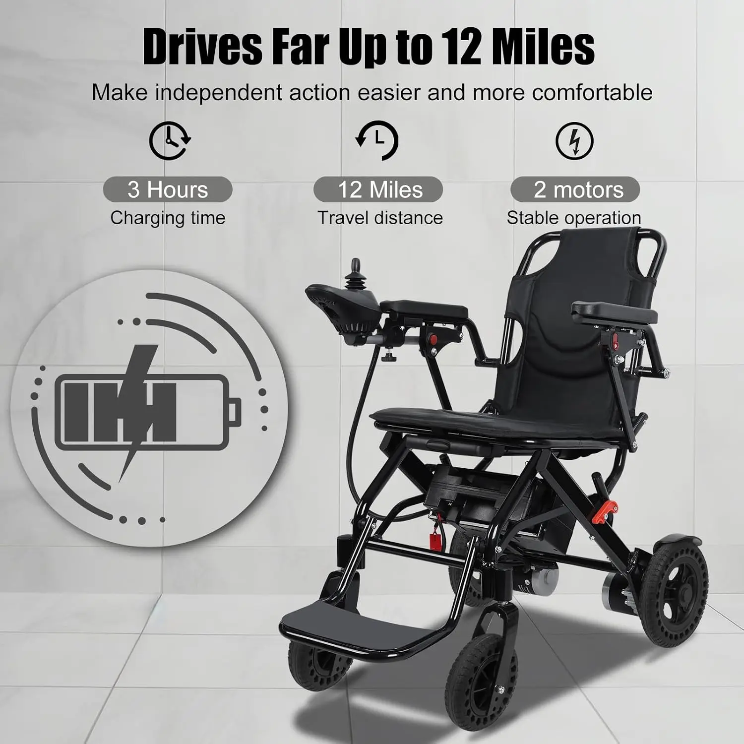 2026 New Electric Wheelchairs for Adults Lightweight Foldable with Large Footrest, Lightweight Foldable Motorized, Customized