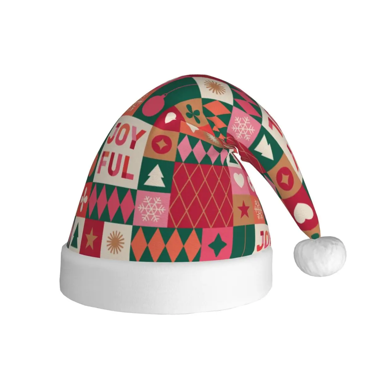 Merry Christmas Christmas Hat for Adult Men Women New Year Geometry Santa Hat Cap Festival Decoration