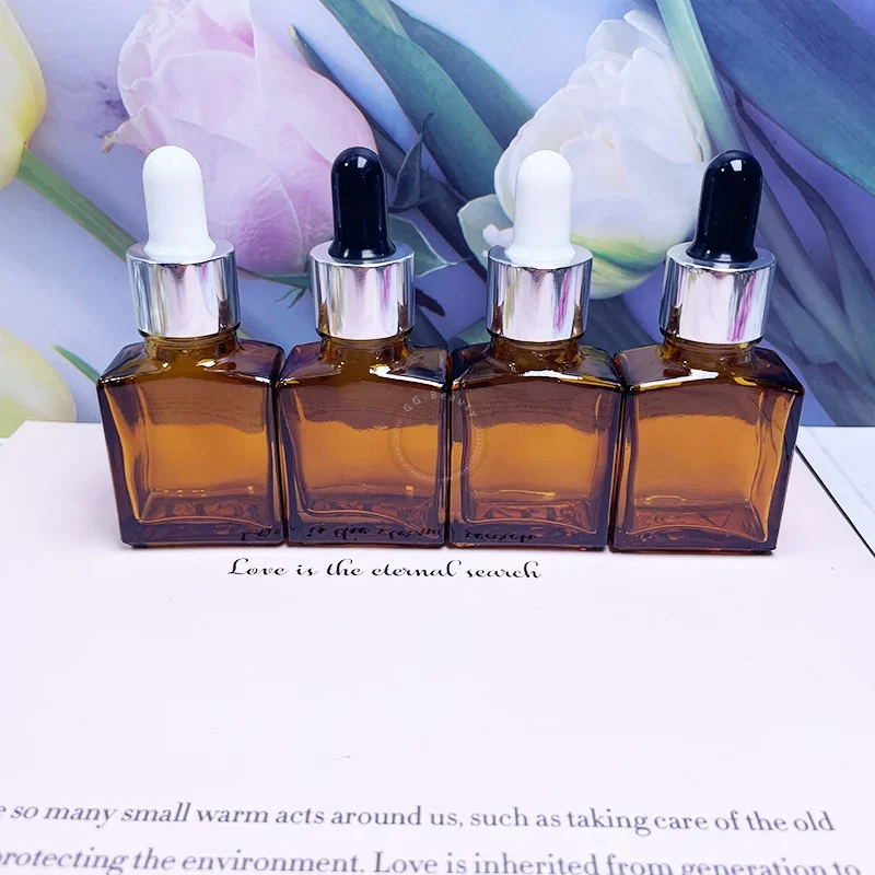 15ML Flat Clear Glass Dropper Perfume Bottles With Glass Pipette For Essence Serum CBD Massage Oil Travel Sample Empty Container