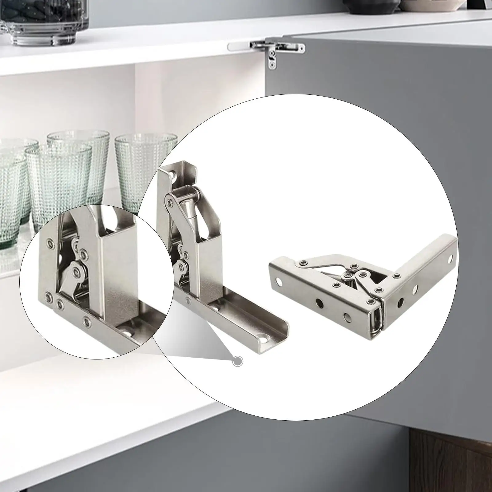 2x 90 Degree Folding Hinges Tables Sturdy Hidden Brackets for Home Dorm Cafe