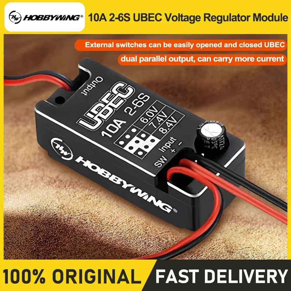 Hobbywing UBEC 10A V2 Full Waterproof Voltage Regulator Module Support 2S-6S Lipo Adjustable 6V/7.4V/8.4V Output RC Car Parts
