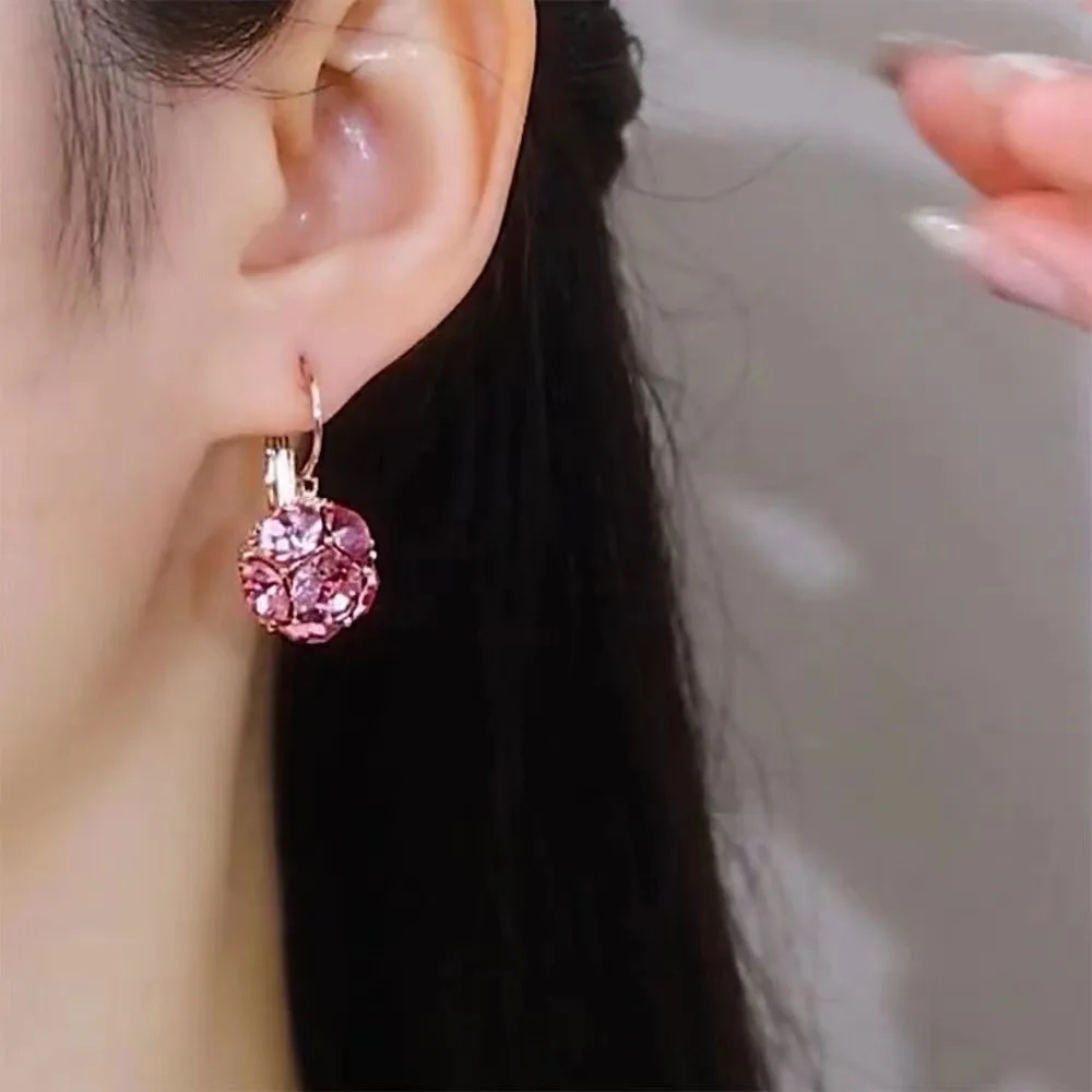 2023 New Fashion Trend Unique Design Elegant Exquisite Light Amethyst Round Earrings Women Jewelry Party Premium Gift Wholesale