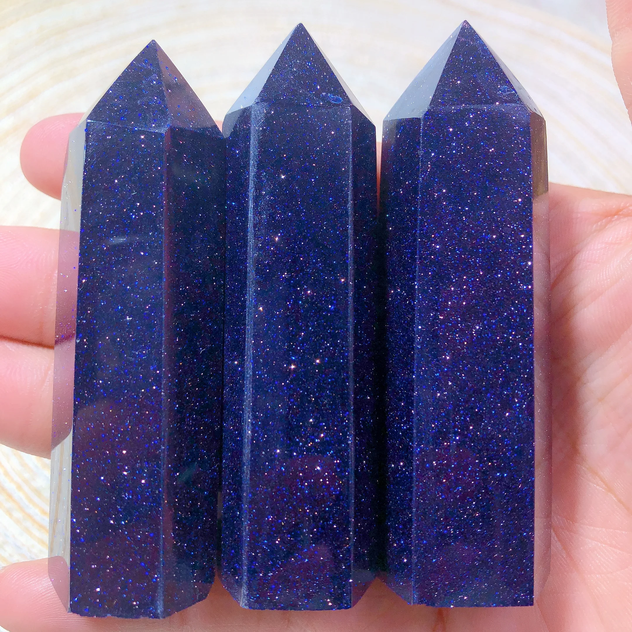 

Natural Crystals Blue Sand Stone Tower Point High Quality Obelisk Mineral Healing Home Decorations Reiki Room Decor Gift