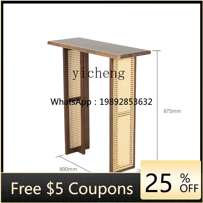 

Z1 Black Walnut Wood Entrance Table Wall Solid Wood Extremely Narrow Long Table New Chinese Style Altar