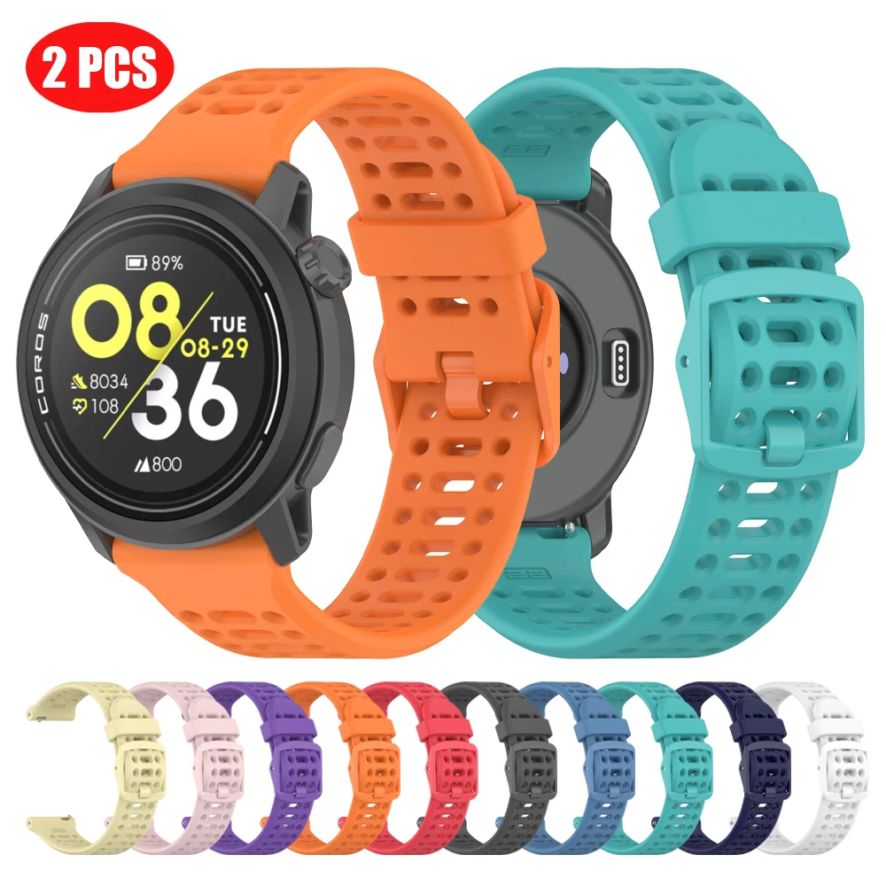 Pulseira de silicone para relógio COROS PACE 2 3 4/APEX 46mm/APEX Pro, pulseira esportiva de 22mm para COROS APEX 4-42mm APEX 2Pro.