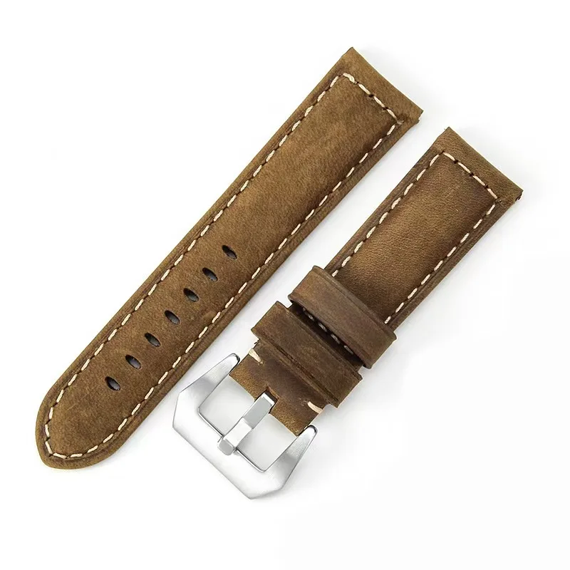20mm 22mm 24mm 26mm Cow Leather High-Quality Watchband For Panerai Garmin Samsung Huawei Watch Strap Band Bracelet Wristband