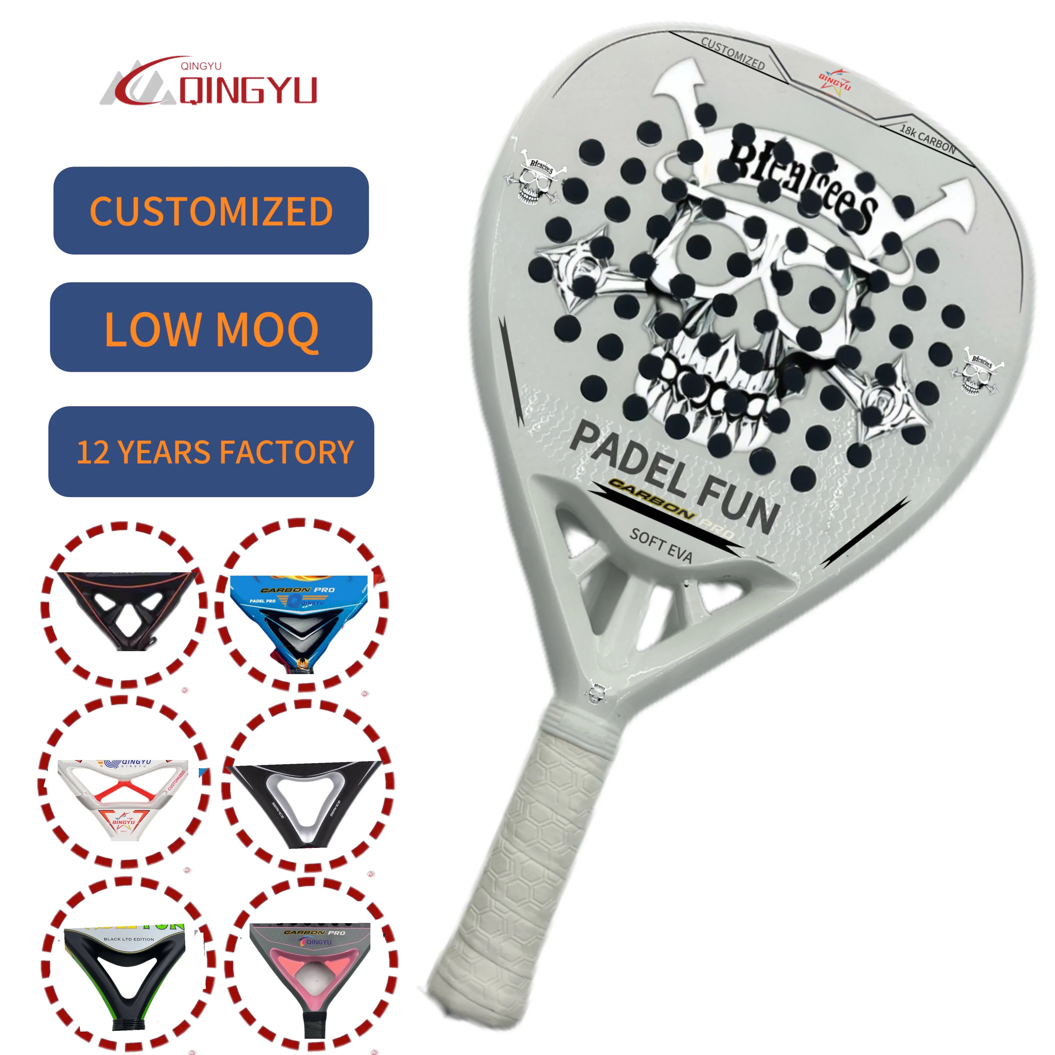 Selling Durable Diamond Shape T700/3K/12K/18K Carbon Fiber Outdoor Sports Logo Print Acceptable Beach Tennis Kids Padel Racket