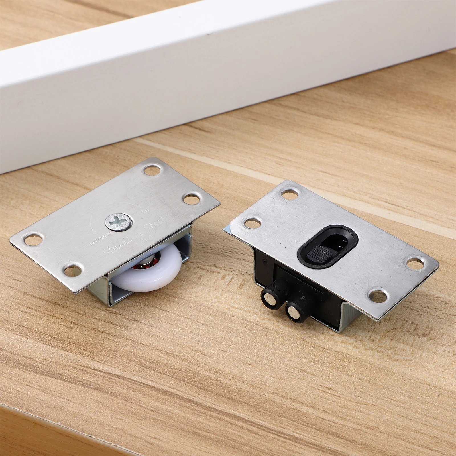 

6pcs Stainless Steel Sliding Door Rollers Replacement Heavy Duty Cabinet Wardrobe Wheels Smooth For Closet Shower Room Patio