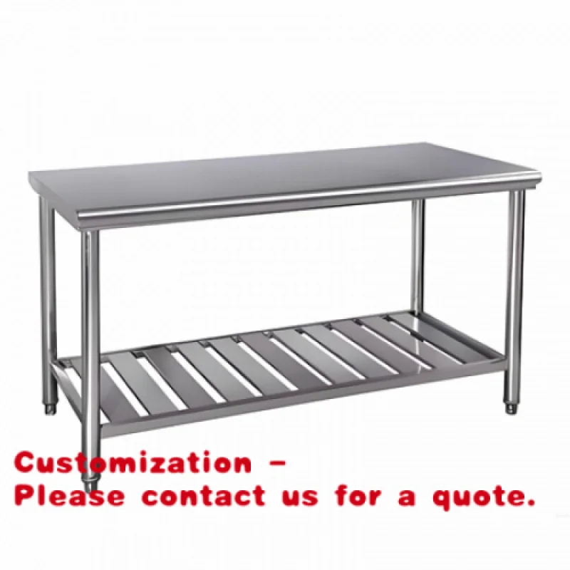 Customize.Commercial Kitchen Double-layer Stainless Steel Preparation Workbench Storage Table Kitchen