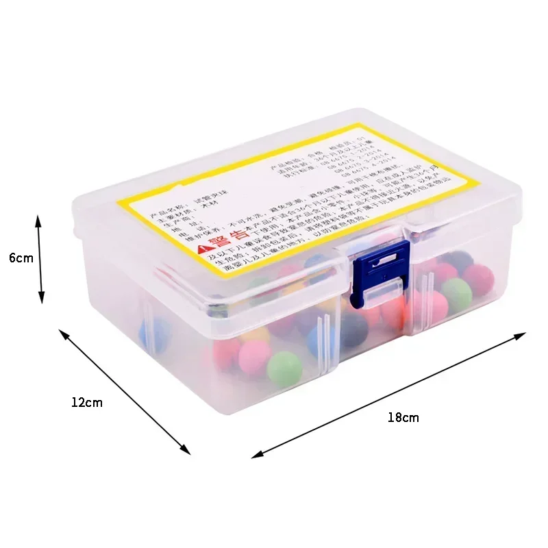 Portable Clip Beads Game Box, Foldable Test Tube Stand & Carry Case, Anytime Montessori Fine Motor Training