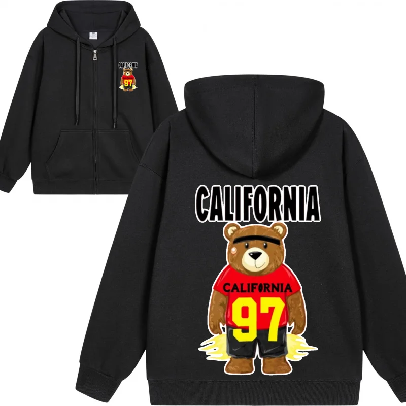 Men's Zip-Up Hoodie Cartoon Owl With Glasses Design 2025 New Style Casual Couples’ Style Couples’ Style