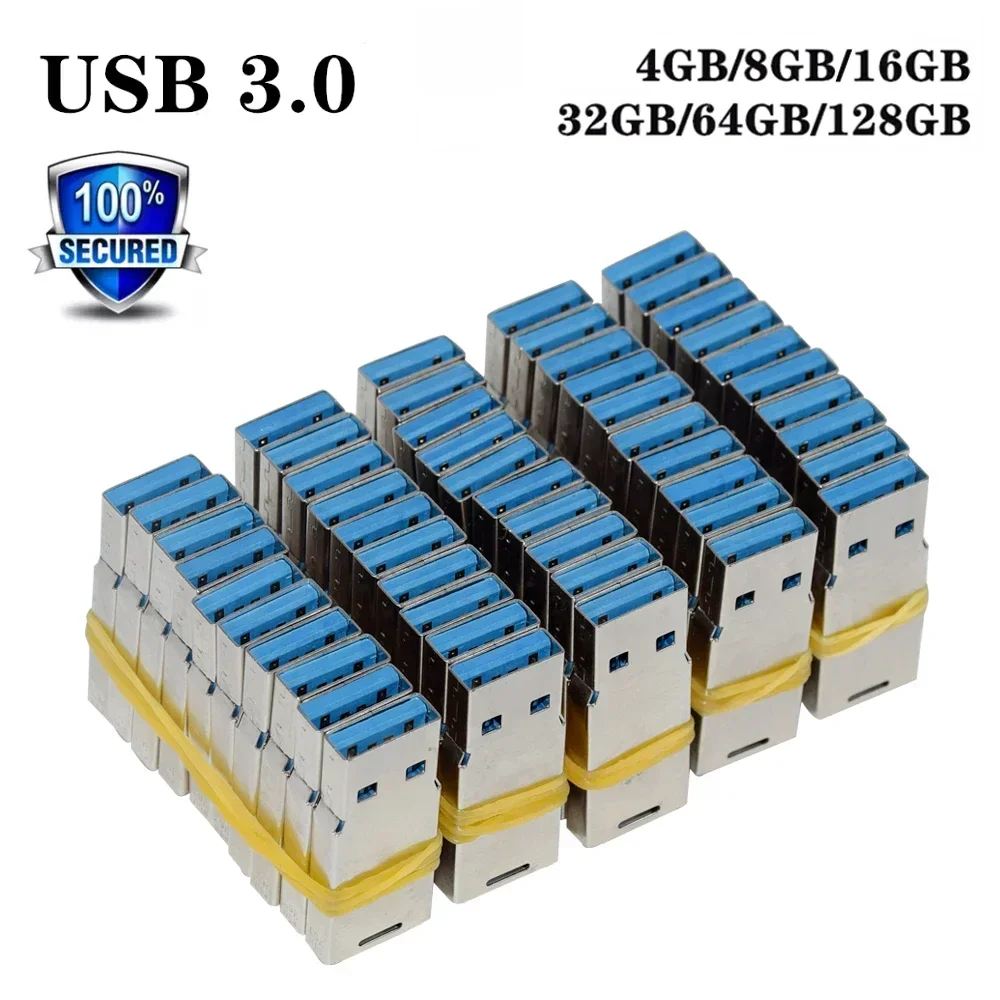 الجملة 10-100 قطعة التوصيل والتشغيل USB3.0 عالية السرعة ذاكرة فلاش 8G 16GB 32GB 64GB 128G قصيرة U القرص شبه النهائي رقاقة بندريف