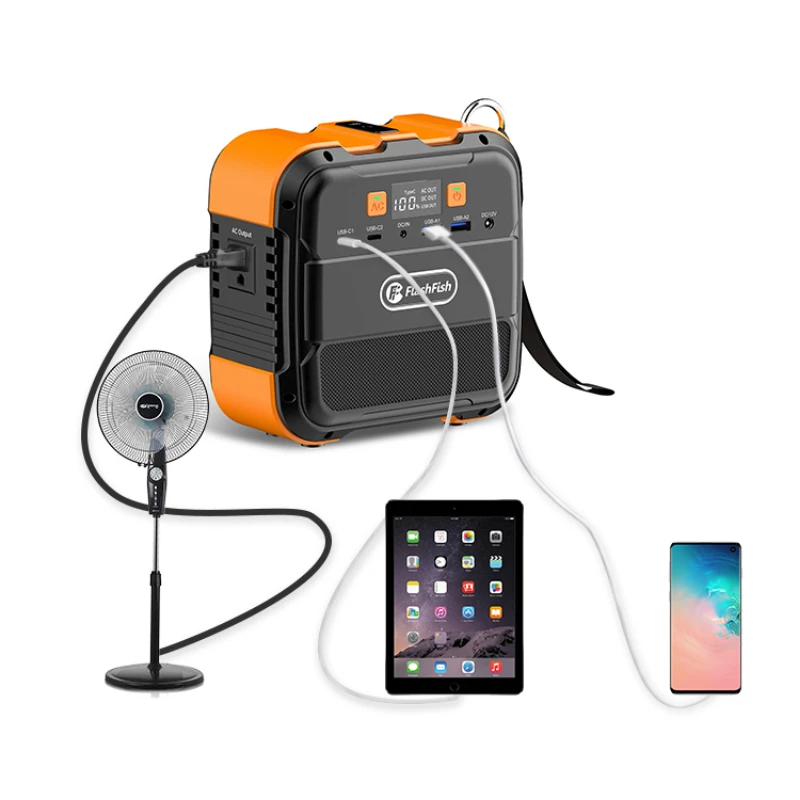 

100W 200W 300W Mini Solar Generator Portable Power Bank with Inverter Panel UPS Function Lamp