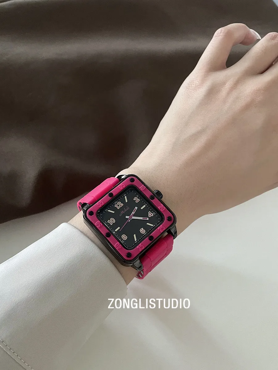 New Stylish Women'S WatchExquisite Silicone StrapHigh-End Feel, Perfect For Students And Fashionable Ladies, A Unique Timepiece.