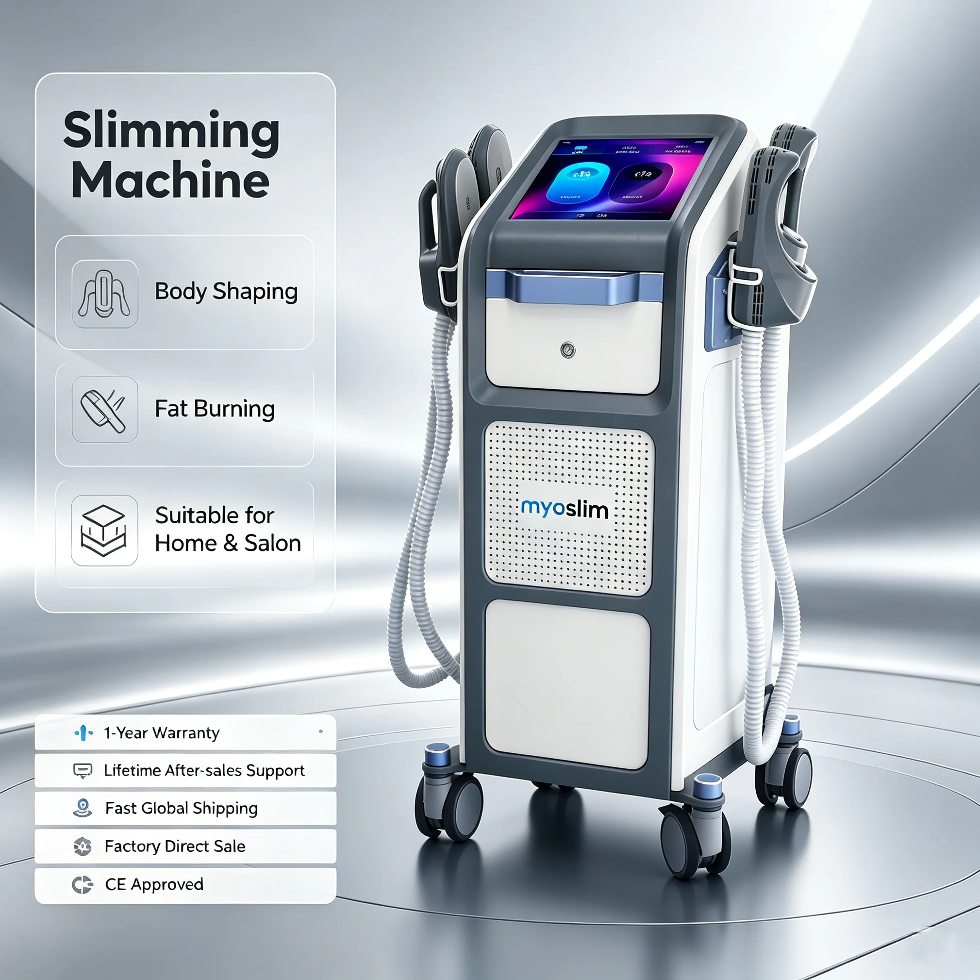 New Myoslim Electromagnetic Muscle Stimulation Machine Body Sculpting Body Contouring Device for Salon Home Use Beauty Equipment