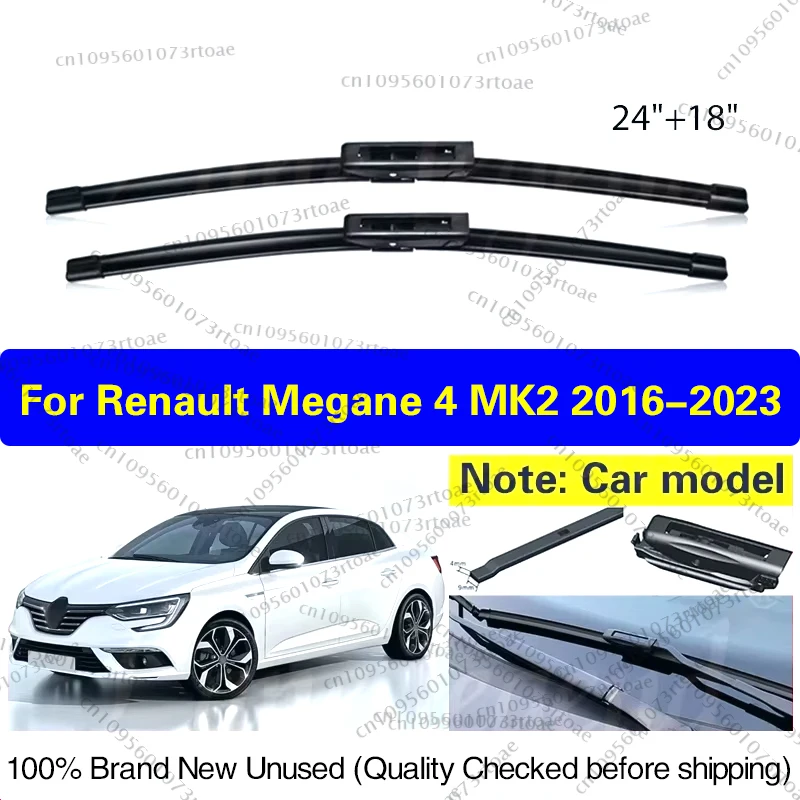 

Car Wiper Blade Blades For Renault Megane 4 MK2 2016 - 2023 24"+18" Windshield Windscreen Clean Rubber Cars Wipers High Quality