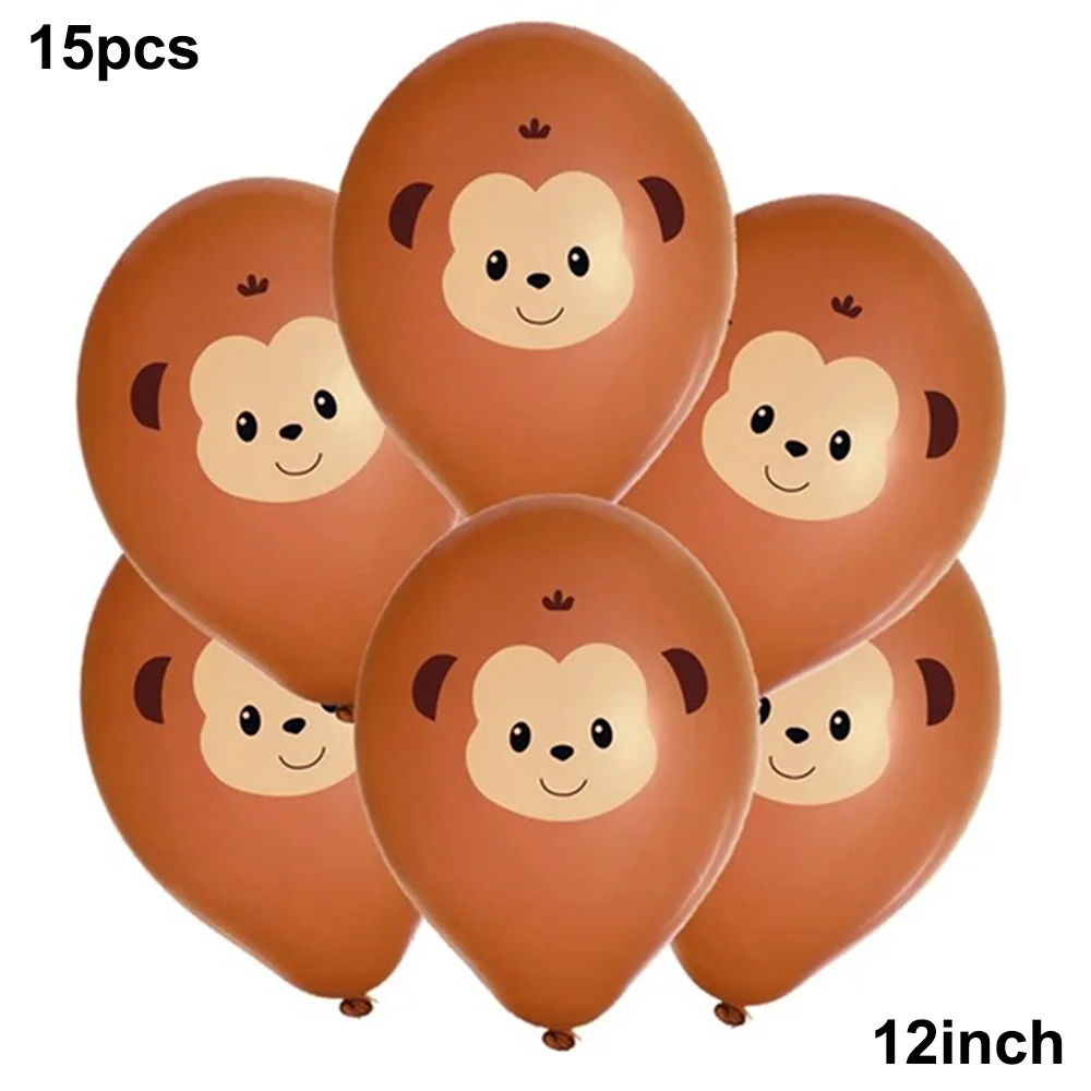 Monkey Jungle Safari Birthday Banner Decor Cute Monkeys Party Backdrop Cake Toppers Balloon Baby Shower Wild Theme Party Supplie