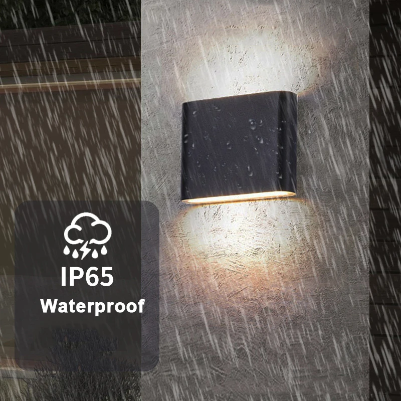 

Modern IP65 Waterproof 6W/12W LED Wall Light Indoor/Outdoor Balcony Decor Up Down Dual-Head Aluminum Wall Lamp Sconce Fixture