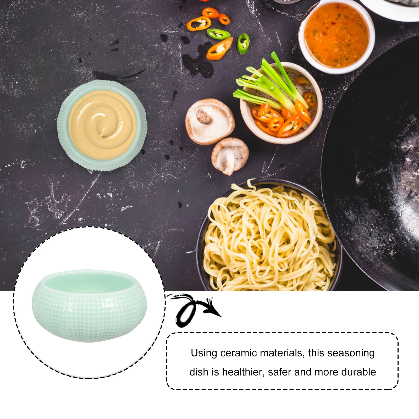 

Ceramic Condiment Bowl Practical Sauce Holder Elegant Sea Urchin Container for Living Room Kitchen Outdoor Camping Barbecue