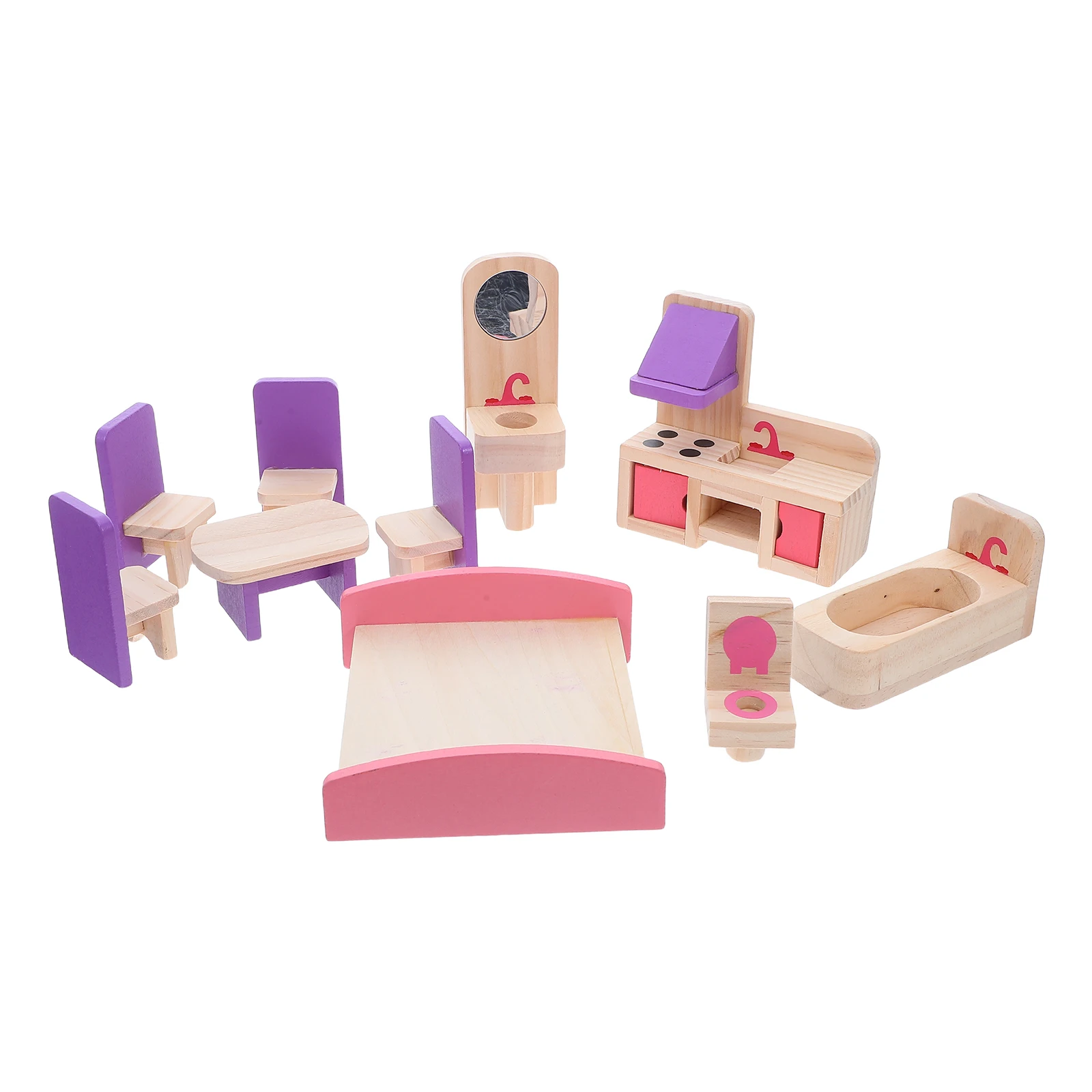 

1 set Creative Kids Wooden Furniture Diy Mini Kit Easy Assembly Miniature House Accessories For Children Parent-Child