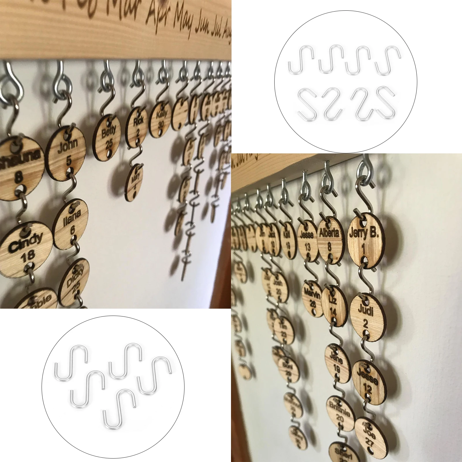 40pcs Metal S-type Hook Rack Hanger Multiple Use Kitchen Utensil Clothes Bag Key Mask Towel Bathroom Closet Storage 30mm/1.18in