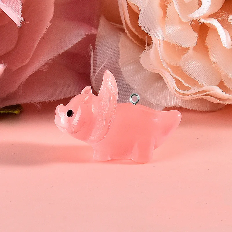 Cute 3D Luminous Dinosaur Charms for DIY
