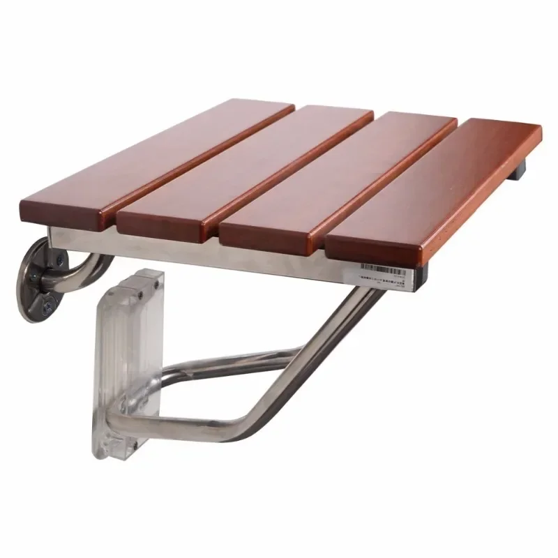 Wall Mounted Folding Wooden Teak Shower Bench Seat for Disabled Elderly Shower Chair