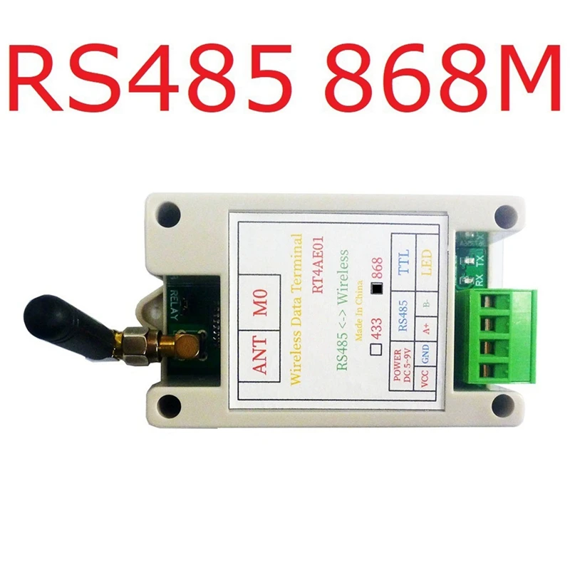 RT4AE01 868M Wireless Transceiver Serial Data Long-Distance Transmission Module For PLC Relay Meter Reading Sensor