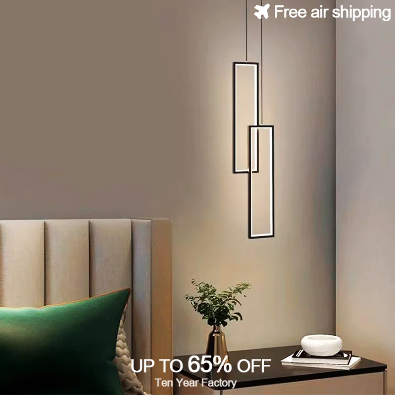 مصباح معلق مستدير من الفولاذ المقاوم للصدأ LED باللون الأسود الشمالي الحديث قابل للتعتيم مع تصميم جمالي لتزيين السقف الداخلي #1