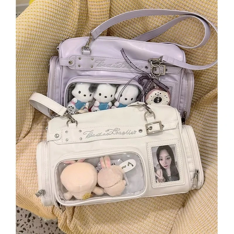 Japanese Original Lta Bag Women's Versatile Casual Hand-held Shoulder Transparent Snack Size Two-dimensional Boston Bag Female