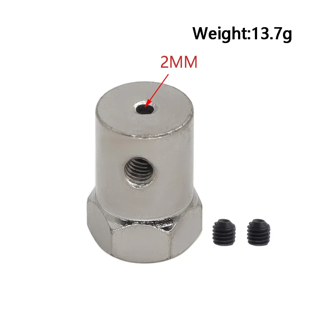 Accoppiatore esagonale in metallo Placcatura Connettore per pneumatici rigido 2/3/3.17/4/5/6/7/ Accoppiamento da 8 mm per decelerazione albero motore Robot Smart Car Wheel