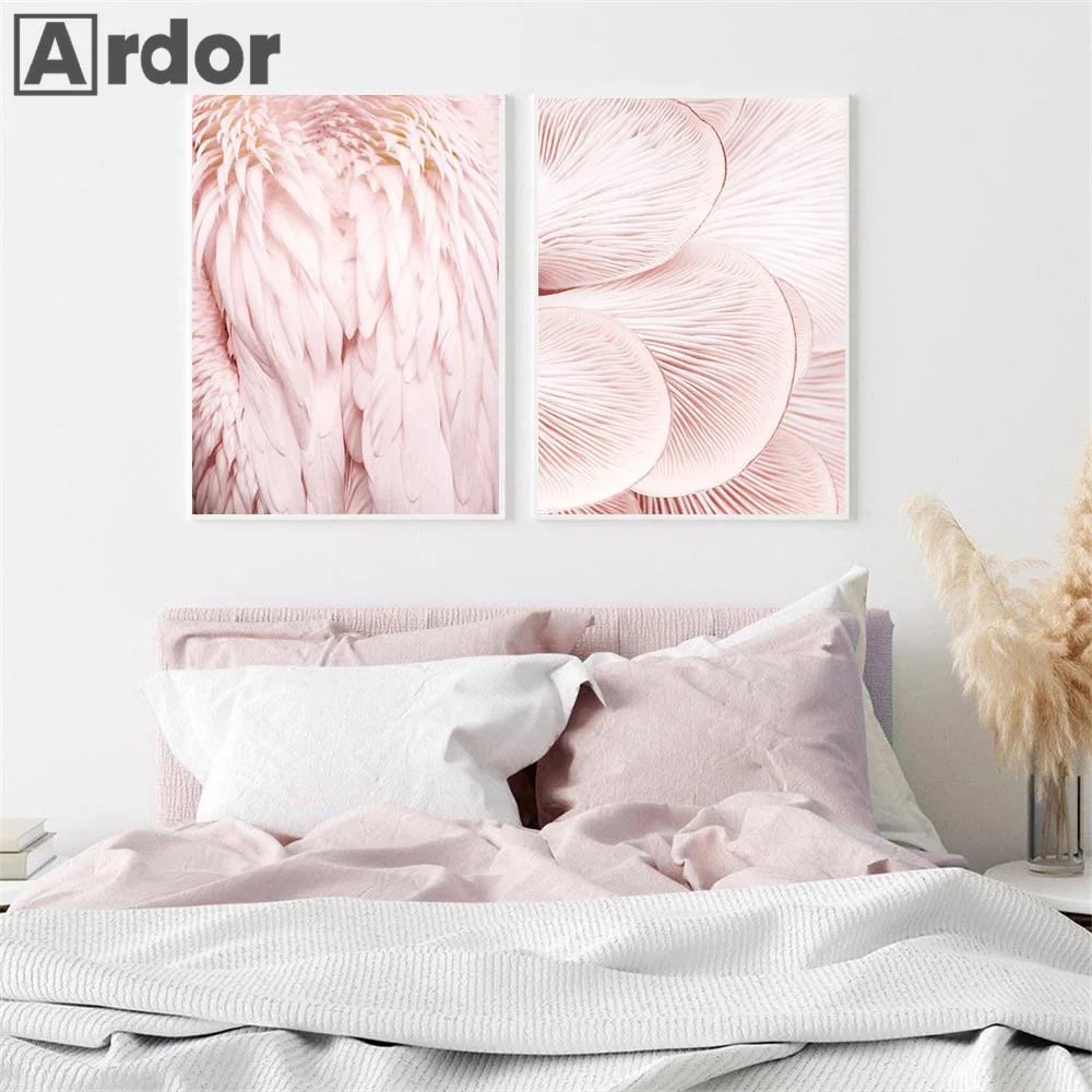 Pink Flower Paris Tower Sea Beach Reed Grass Poster Vintage Art Canvas Painting Nordic Prints