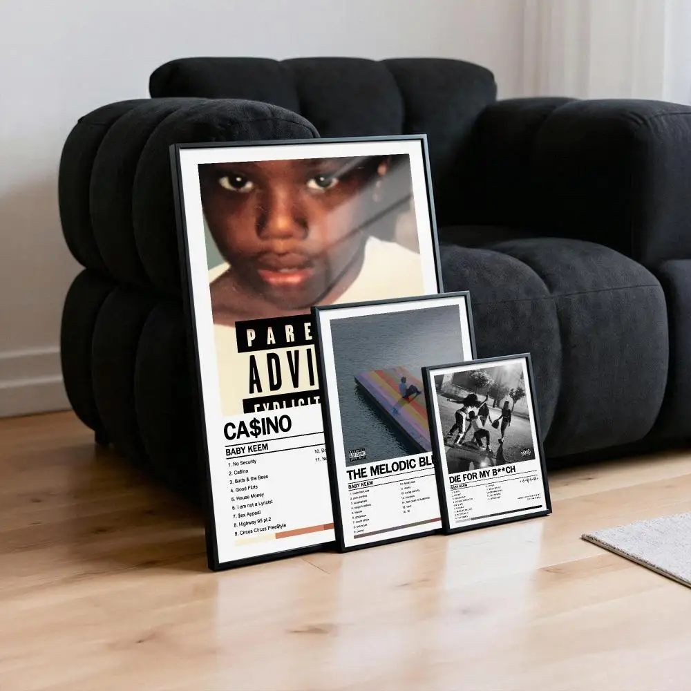 Baby Keem Poster Peelable Self-Adhesive Album Cover Poster Stickers, Frameless Wall Art for Singer Band Pop Rap Bedroom