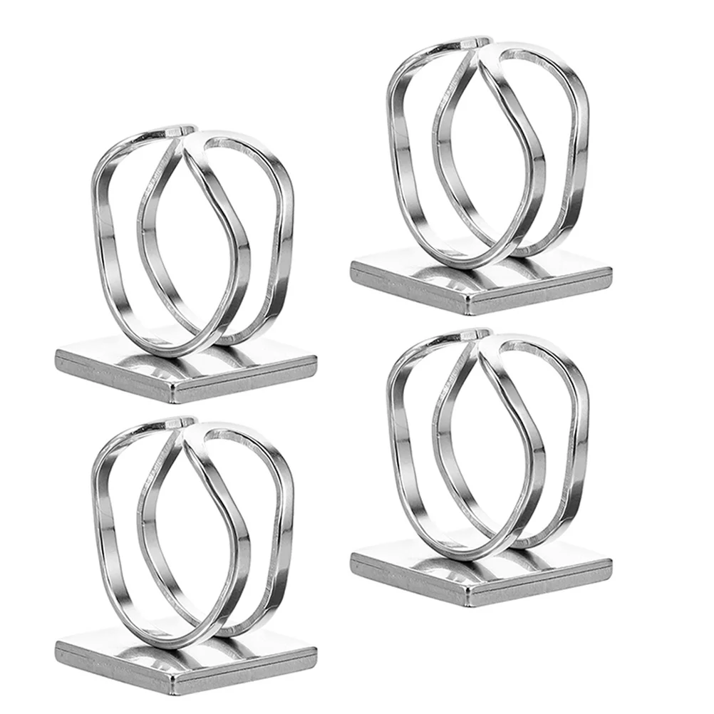 

4Pcs Square Bezel Stainless Steel Ring Blanks DIY Jewelry Making Adjustable Flat Base for Resin Crafts Stainless Steel Bezel