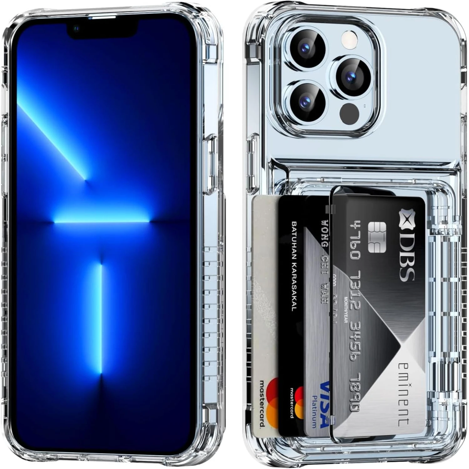 

for 13 Max Case Wallet Clear Protective Phone Case with Credit Card Holder Heavy Duty Protection Shockproof Anti-Scratch Anti-