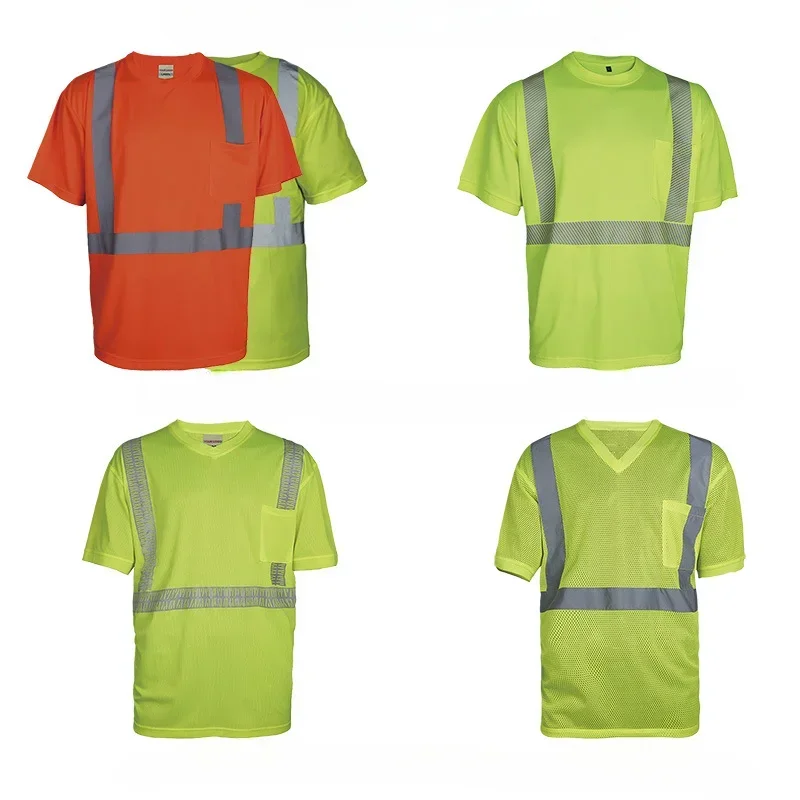

High Visibility Road Work Short Sleeve T-Shirt, Hi Vis Workwear Reflective Vest