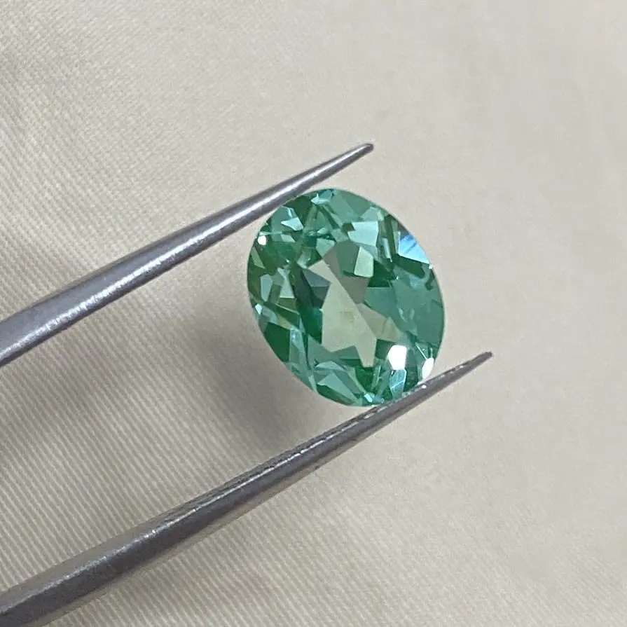 5A Quality Oval Cut 135# Spinel Brazil Emerald Color Synthetic Green Loose Gemstones