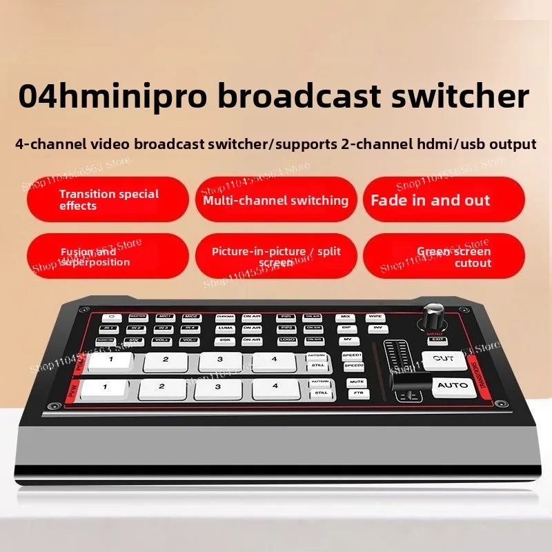 4-Channel 4K HD Video Switcher | HDMI/SDI Multi-Camera Input Live Broadcast Streaming Device
