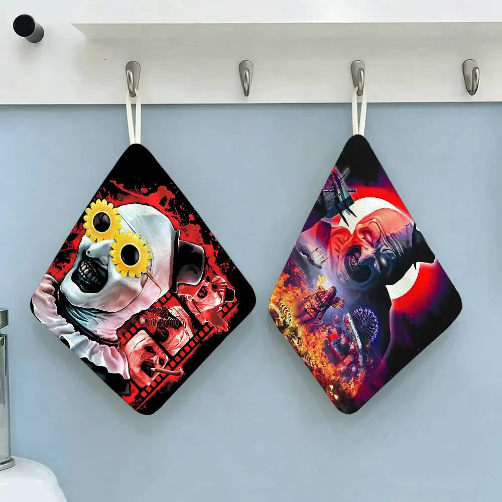 Horror Movie T-Terrifier Reusable Hanging Kitchen Towel, Polyester Cotton Soft Fabric for Office Home Daily Life