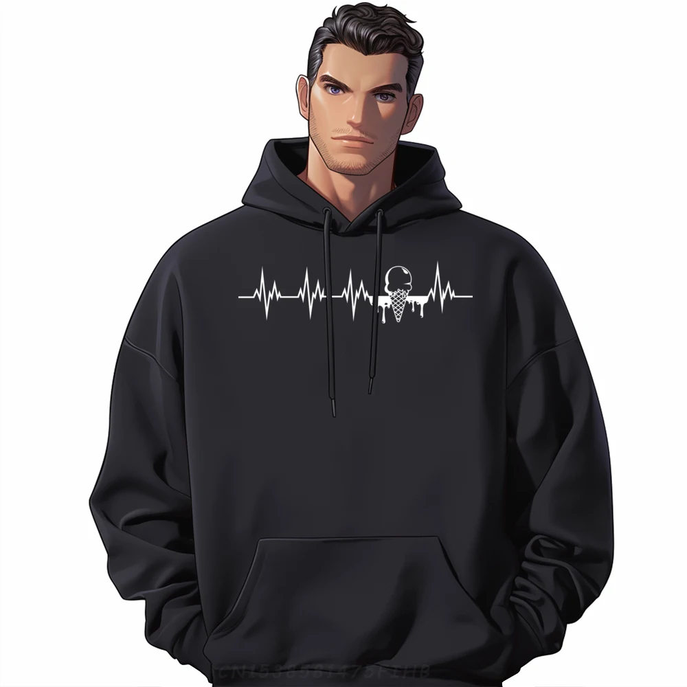 Ice Cream Heartbeat Graphic Sweatshirts Durable and wear-resistant Anime Party Men Christmas Sweater Long Sleeve