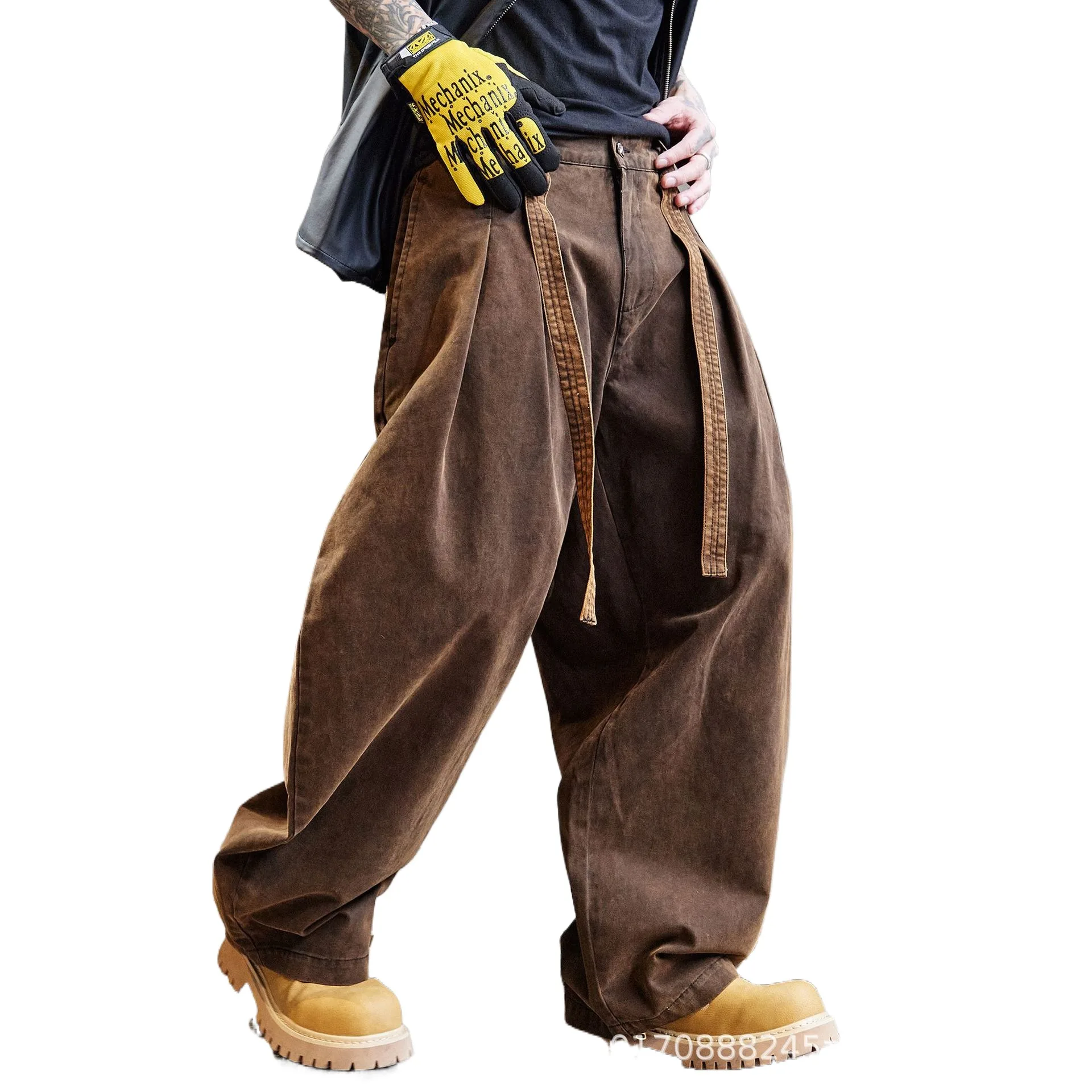 

Мужские модные негабаритные джинсы в стиле хип-хоп, брюки свободного покроя, джинсовые брюки Y2K, мешковатые винтажные джинсы для мужчин