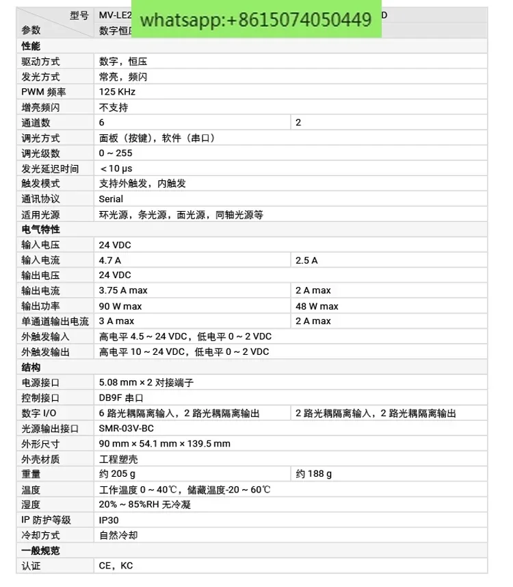Light Source Controller MV-LE200- 48/90/120/200W 24 - 2/4/6 D