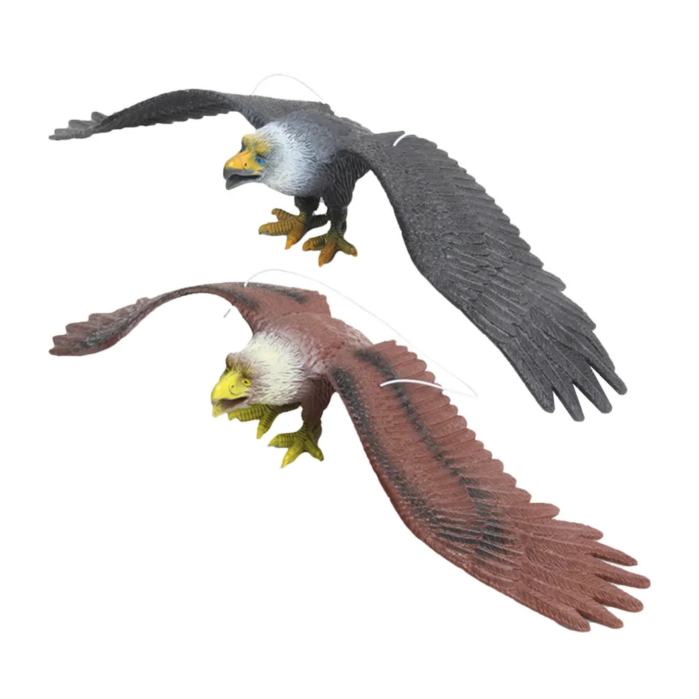 2個入りリアルなイーグルシミュレーション吊り下げ装飾詳細な鳥動物教育用野生動物ディスプレイ森林鳥おもちゃ