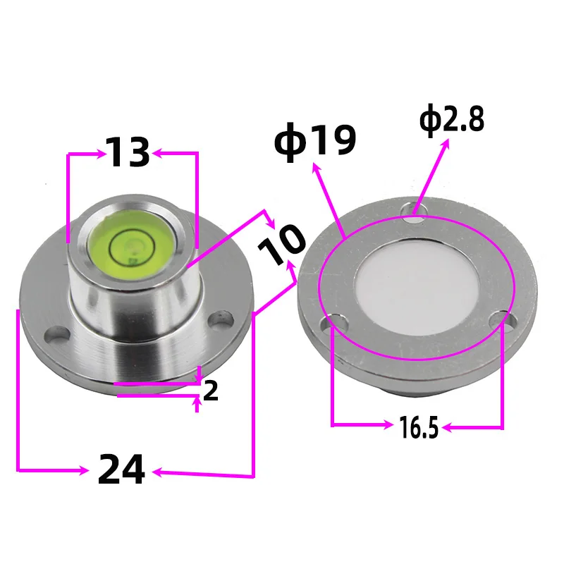 Round Spirit Bubble Level Bead Mini Water Level Ruler Sensor Dia 21mm to 29.2mm 1PCS