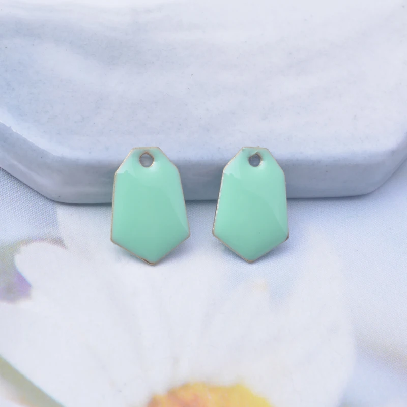 30 Stück Kupfer-Geometrie-Anhänger mit Tropfen-Emaille, beidseitig emailliert, für DIY-Schmuck- und Ohrringherstellung – Detail 8