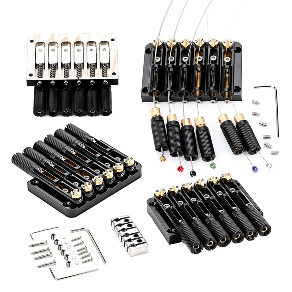 1Set Headless Guitar Bridge 6 String Saddle Headless Guitar Bridge for Headless Guitar Accessories for Headless Electric Guitar